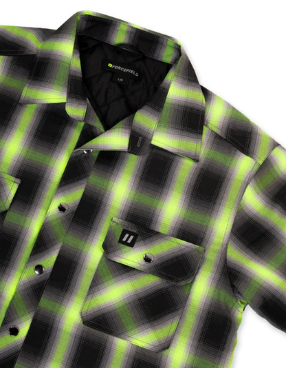 Forcefield Lime Ombre Plaid Quilt-lined Shirt Jacket 024-LC53QF-OMBKLY