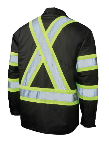 TOUGH DUCK QUILT-LINED HOODED SAFETY JAC-SHIRT - SJ51