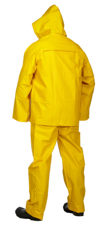 Forcefield 3-Piece Yellow PVC Rainsuit with Flame Resistant Coating 023-50001FR