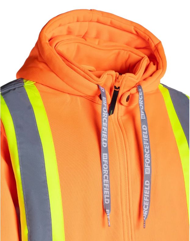 Forcefield Deluxe Hi Vis Safety Hoodie, Detachable Hood 024-P844