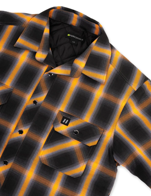 Forcefield Orange Ombre Plaid Quilt-lined Shirt Jacket 024-LC53QF-OMBKOR