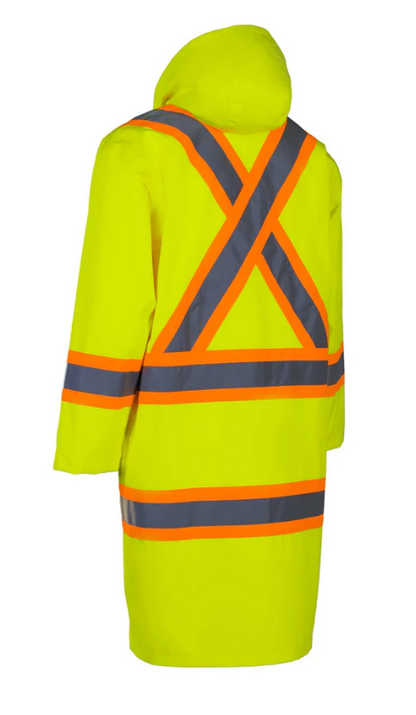 Forcefield Hi Vis WaterproofLong Rain Coat 023-EN605LY