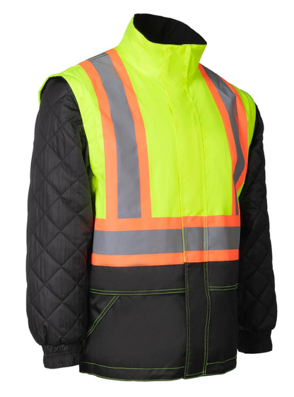 Forcefield Lime "Torngat" Premium Ripstop 4-in-1 Hi-Vis Safety Parka 024-EN705RLY-TG