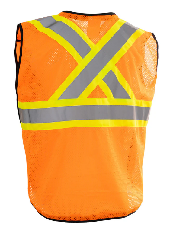 Forcefield Women's Zip-Up Hi Vis Traffic Safety Vest, 5 Point Tear-Away 022-TV188