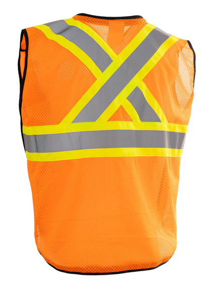 Forcefield Women's Zip-Up Hi Vis Traffic Safety Vest, 5 Point Tear-Away 022-TV188