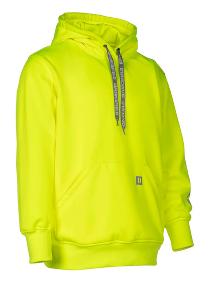 Forcefield Hi Vis Lime Pullover Forcefield Logo Sleeve Graphic Hoodie 024-P835LYNTFF