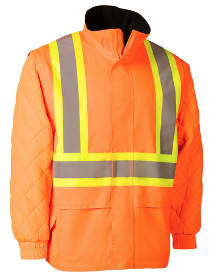 Forcefield Orange "Torngat" Premium Ripstop 4-in-1 Hi-Vis Safety Parka 024-EN705RAOR-TG