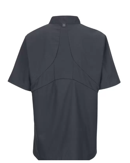 RED KAP® CHEF DESIGNS® SHORT SLEEVE CHEF COAT WITH OILBLOK + MIMIX™. - 046X
