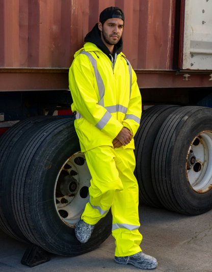 Forcefield Lightweight Fire Resistant (FR) Hi Vis Safety Rain Overalls 023-61501