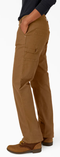 Dickies Women's FLEX Relaxed Straight Fit Duck Carpenter Pants