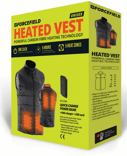 Forcefield Unisex Lightweight Heated Vest with Battery Pack -  024-EN130HV-XL