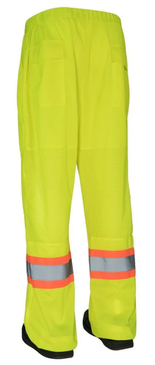 Forcefield Hi Vis Safety Tricot Traffic Pants with Vented Legs and Elastic Waist 024-HVTPM
