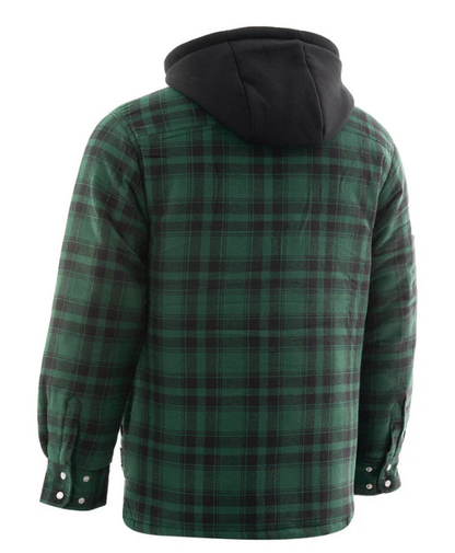 Forcefield Green Plaid Plaid Quilt-Lined Flannel Shirt Jacket 024-LC696QH-GR