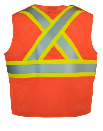 Forcefield Fire Resistant (FR) 5-Point Tear-away Hi Vis Safety Vest 022-TVFR5OR