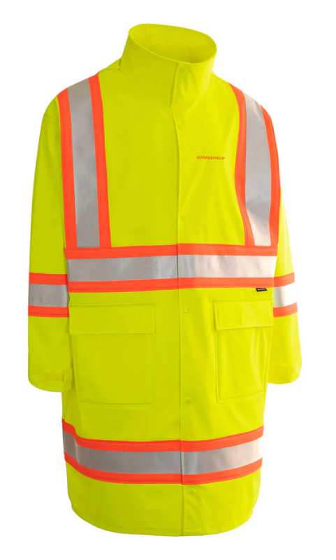 Forcefield Hi Vis Fire Resistant Long Rain Coat 023-68552