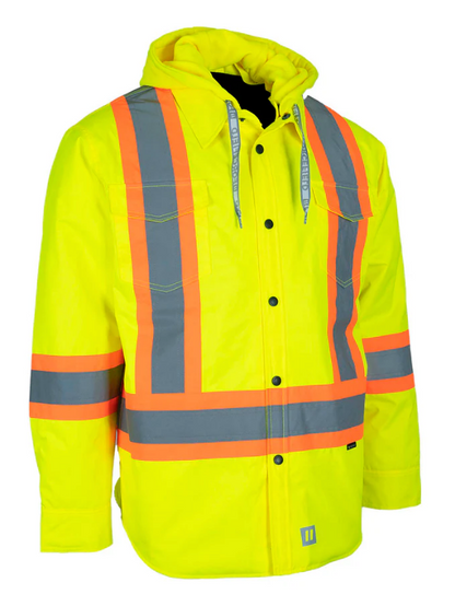 Forcefield Hi-Vis Hoodie Shacket With Detachable Hood 024-EP34