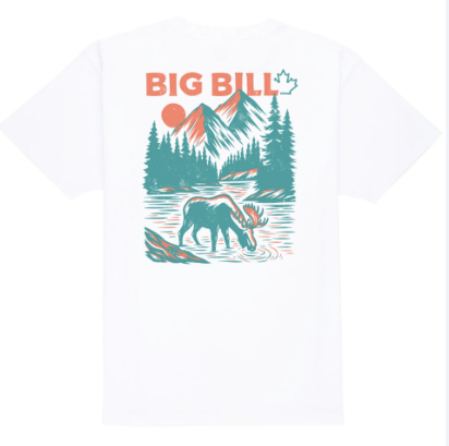BIG BILL® Short-Sleeve Moose Graphic T-shirt - White - O180BV2