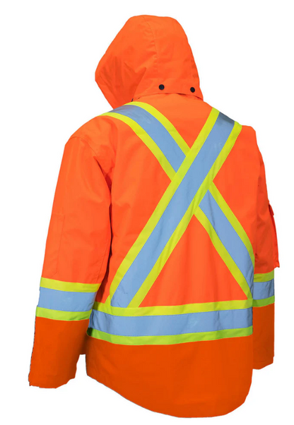 Forcefield All Orange 4-in-1 Hi Vis Safety Parka 024-EN705RAOR