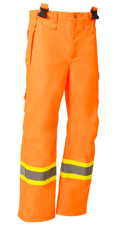 Forcefield Orange "Torngat" Premium Ripstop 2-In-1 Hi-Vis Safety Suspender Pants 024-EN235RAOR-TG