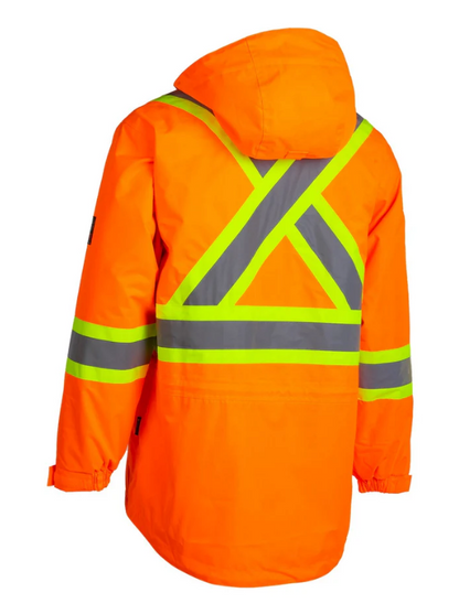 Forcefield Hi-Vis Flame-Resistant (FR) Ripstop Medium Weight Lined Jacket 024-FR705-MW-OR