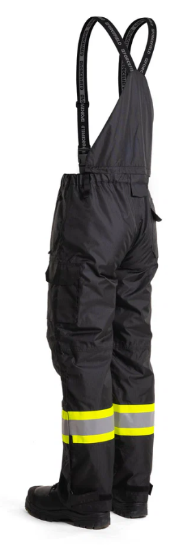 Forcefield Hi-Vis Black Flame-Resistant (FR) Ripstop Light Weight Bib Pants 024-FR235-LW-BK