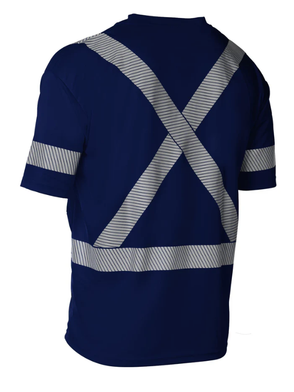 Forcefield Hi Vis Navy Crew Neck Short Sleeve Ultrasoft Technical Tee 022-SEGSBXNV