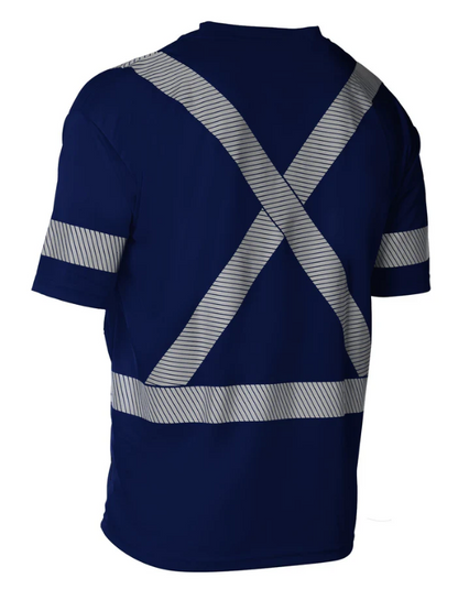 Forcefield Hi Vis Navy Crew Neck Short Sleeve Ultrasoft Technical Tee 022-SEGSBXNV