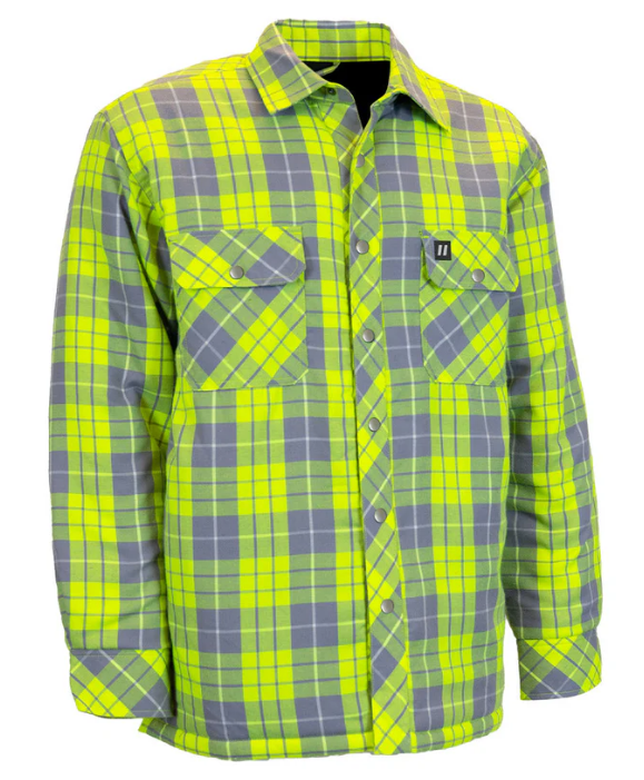 Forcefield Hi Vis Plaid Quilt-Lined Flannel Shirt Jacket 024-LC53QF-HV