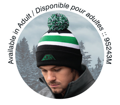 AJM International Acrylic - Cuff Toque (Pom Pom 8cm, Junior) - 9S243J