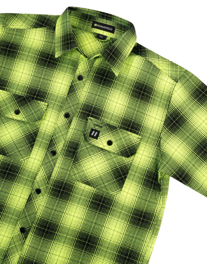 Forcefield Hi Vis Black Shadow Plaid Unlined Flannel Shirt 024-LC43FS-SPBK