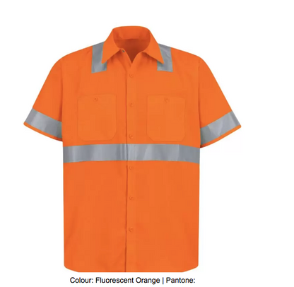 RED KAP® HI-VISIBILITY SHORT SLEEVE WORK SHIRT – TYPE R, CLASS 2 - SS24-HV