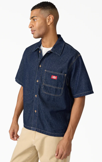 Dickies Denim Short Sleeve Button-Up Shirt