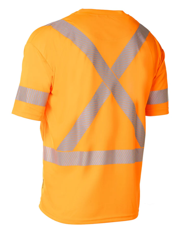 Forcefield Hi Vis Orange Crew Neck Short Sleeve Ultrasoft Technical Tee 022-SEGSBXOR
