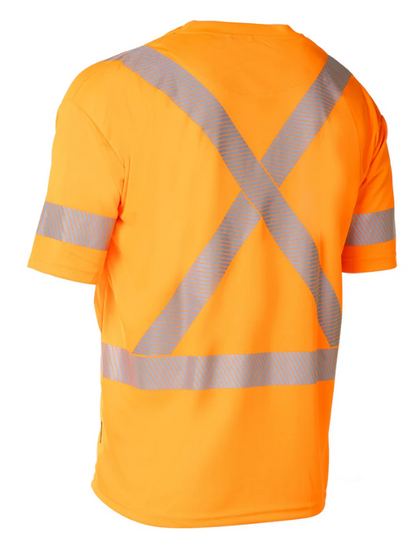 Forcefield Hi Vis Orange Crew Neck Short Sleeve Ultrasoft Technical Tee 022-SEGSBXOR