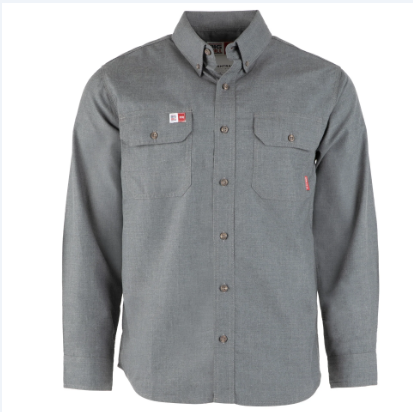 BIG BILL® Flame Resistant PRO® Plus Ventilated Flashtrap® Button-Down Shirt - Charcoal - 1117PR4