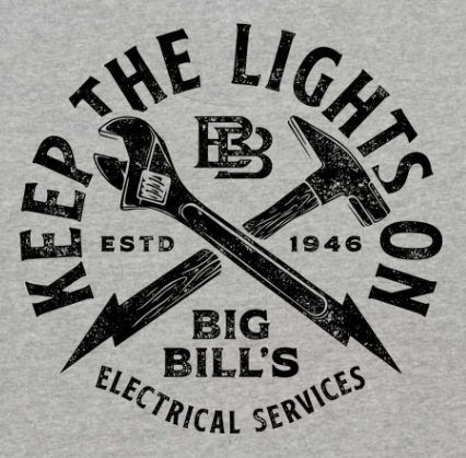 BIG BILL® Electrical Graphic Crewneck Sweatshirt - Gray - ES70