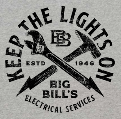 BIG BILL® Electrical Graphic Crewneck Sweatshirt - Gray - ES70