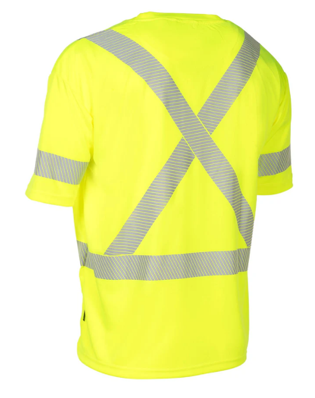 Forcefield Hi Vis Lime Crew Neck Short Sleeve Ultrasoft Technical Tee 022-SEGSBXLY
