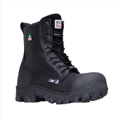 Big Bill® Traction 4X4 Waterproof 8" Metal Free Work Boots - Black - BB6014