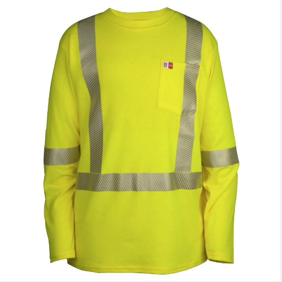 BIG BILL® High Visibility Flame Resistant Athletic Performance Long Sleeve T-Shirt - Yellow - SRT5PY6