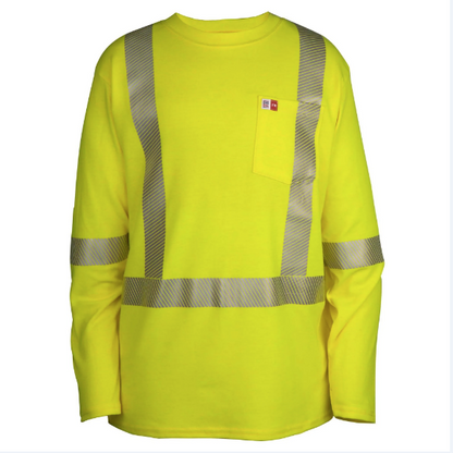BIG BILL® High Visibility Flame Resistant Athletic Performance Long Sleeve T-Shirt - Yellow - SRT5PY6