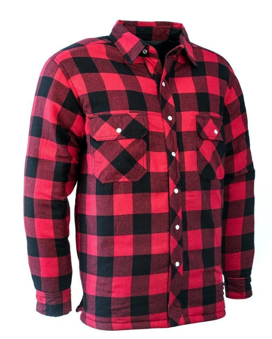 Forcefield Red Buffalo Plaid Quilt-Lined Flannel Shirt Jacket 024-LC53QF-BP