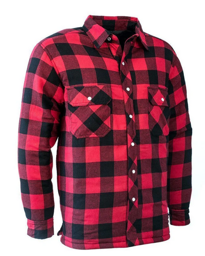 Forcefield Red Buffalo Plaid Quilt-Lined Flannel Shirt Jacket 024-LC53QF-BP