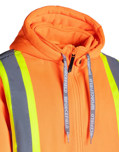 Forcefield Deluxe Hi Vis Safety Hoodie, Detachable Hood 024-P844