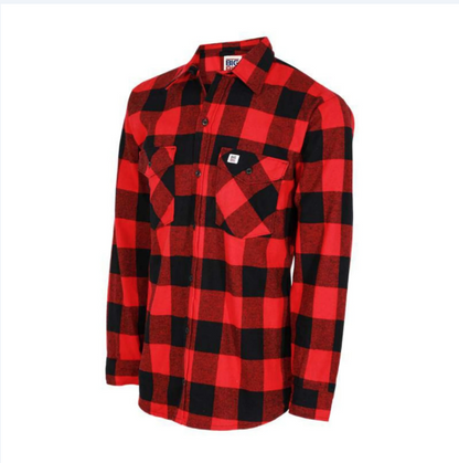 BIG BILL® Brawny Flannel Shirt - (384) Plaid Red & Black - 121