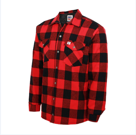 BIG BILL® Quilted Lined Flannel Shirt Jacket - (384) Plaid Red & Black - 221Q