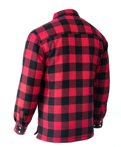 Forcefield Red Buffalo Plaid Quilt-Lined Flannel Shirt Jacket 024-LC53QF-BP