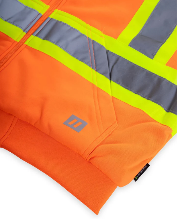 Forcefield Deluxe Hi Vis Safety Hoodie, Detachable Hood 024-P844