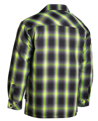 Forcefield Lime Ombre Plaid Quilt-lined Shirt Jacket 024-LC53QF-OMBKLY