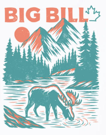 BIG BILL® Short-Sleeve Moose Graphic T-shirt - White - O180BV2